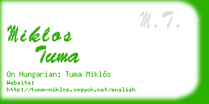 miklos tuma business card